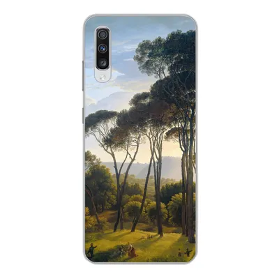 Produktbild von MuchoWow® Handyhülle Schutzhülle Hülle für Samsung Galaxy A70 Italienische Landschaft mit Zirbelkiefer - Hendrik Voogd - Kunst Silikon Softcase Handy Hülle - Schutzhaube