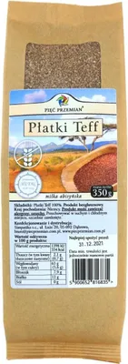 PŁATKI TEFF BEZGLUTENOWE 350 g - PIĘĆ PRZEMIAN