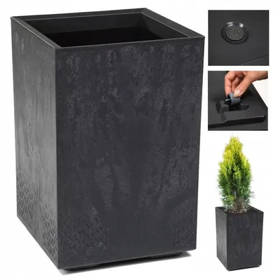 Obrázok produktu pre Kvetináč Karo 400x400x600 čierny beton