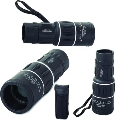 Produktbild von Monokular Fernglas 16x52, Nachtsichtfunktion, Tasche und Reinigungsset, stoßfest, für Camping