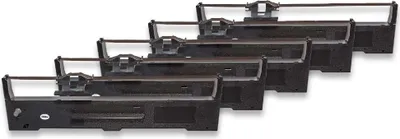 Produktbild von vhbw 5x Farbband Schriftband Ersatz für Epson C13S015337 für Nadeldrucker, Bondrucker - Schwarz