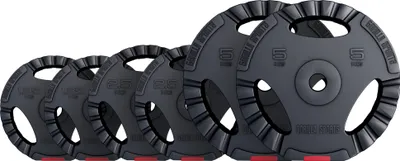 Produktbild von GORILLA SPORTS® Hantelscheiben - 17,5 kg Set, 30/31 mm Bohrung, mit Tri-Grip, Kunststoff - Gewichtsscheiben Set, Hantelscheiben-Set