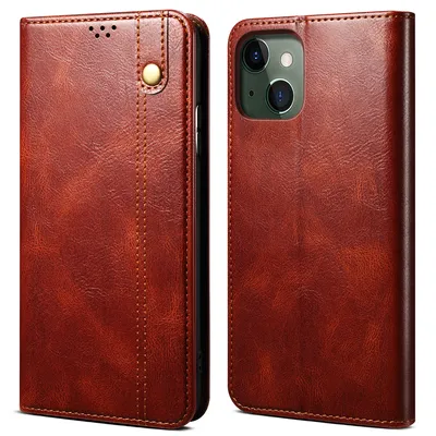 Obrázek produktu pro Pouzdro pro iPhone 14 kožené flip pouzdro peněženka s funkcí stojánku červené