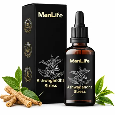 Produktbild von Ashwagandha Tropfen mit L-Theanin aus Grüntee – Standardisierte Extrakte 14:1-16:1 - 10 % Withanolide & 480:1 - L-Theanin 98 % – 50 ml
