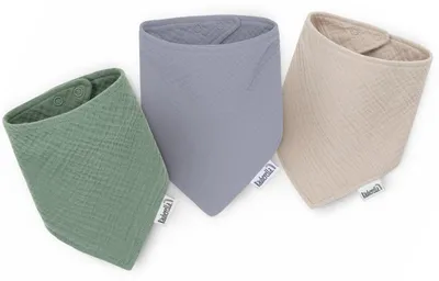 Produktbild von Räuberella 3er Set Musselin Lätzchen Mint, Blau & Beige