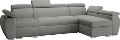 Produktbild von MIRJAN24 Ecksofa Boston LCP, Stilvoll Eckcouch mit zwei Bettkästen und Schlaffunktion, Verchromte Metallfüße, Holzkonstruktion (Farbe: Aragon 90, Seite: Rechts 1P(65)+2R+LCP)
