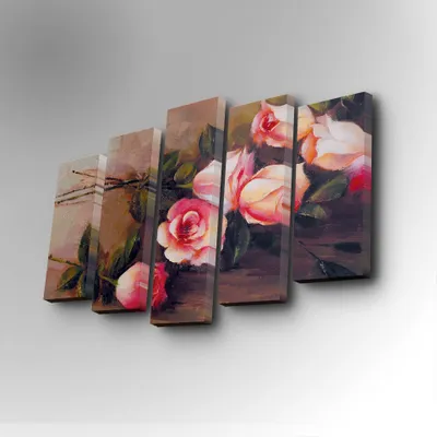 Produktbild von Wallity, 5PUC- AFV1207, Bunt, Leinwandbilder, 82 x 50 cm, 100% Wildleder -Leinwand