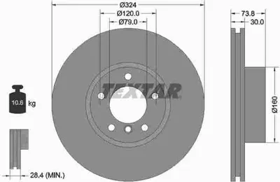 Produktbild von TEXTAR Bremsscheibe Artikel: 92107105