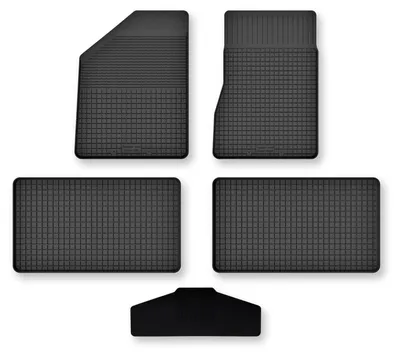 Produktbild von Gummi-Fußmatten + Tunnel für Renault Espace IV 2002-2014 (Minivan) – 5-tlg, Schwarz, Semi-Universal, angepasst – Wielganizator Semi-Universal