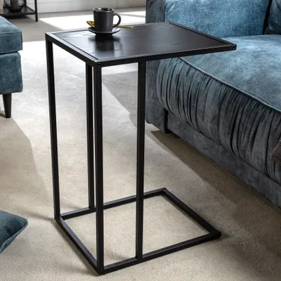 Produktbild von riess-ambiente Industrial Beistelltisch SLIM LINE 43cm Esche schwarz Laptoptisch Couchtisch Tisch