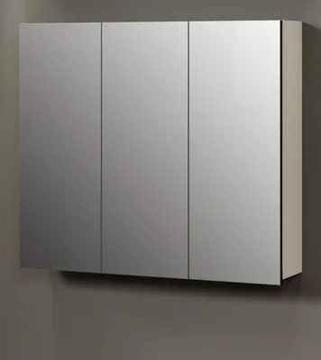 Produktbild von Badezimmer Spiegelschrank "Bliss" Cashmere grau Badschrank 3-türig 90 cm