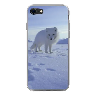 Produktbild von MuchoWow® Handyhülle Schutzhülle Hülle für iPhone SE 2022 Fuchs - Schnee - Berge Silikon Softcase Handy Hülle - Schutzhülle