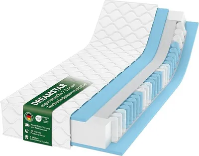 Imagen del producto de Ergo Flex XXL, colchón de muelles ensacados de doble cara, 180x200 cm | Colchón ergonómico de 7 zonas | Certificado ® | Firmeza H2 (0-80 kg) y H3 (80-100 kg) | Hipoalergénico y antibacteriano | 22 cm de alto, 180 x 200 cm