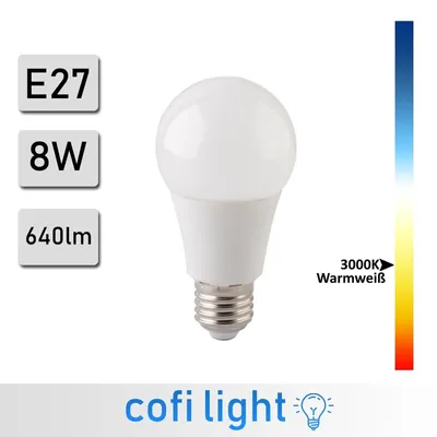 Immagine prodotto di 10 pezzi Forever Light E27 LED A60 8W lampada lampadina 3000K bianco caldo 640 lumen lampadina faretto lampadina
