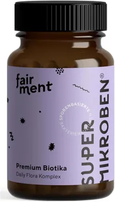 Produktbild von Fairment SuperMikroben | 60 Kapseln | Premium Biotika | sporenbasierte Bakterienkulturen, Akazienfasern & Zink | vegan