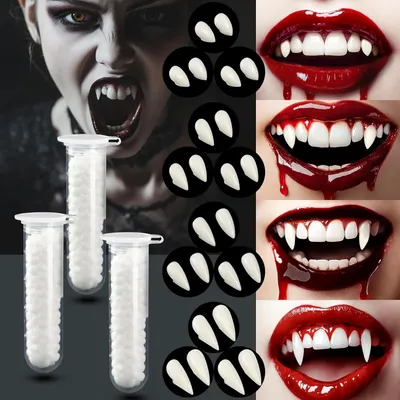 Obrázek produktu pro 12 párů zubů upíra na Halloween - 4 velikosti