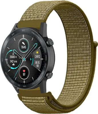Produktbild von Strap-it Honor Magic Watch 2 Nylonarmband (Oliv)