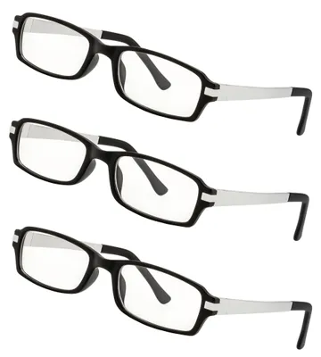Produktbild von LEXXOO - Hochwertige Lesebrille in Schwarz-Weiss +2,0 Dioptrien - Klare Sicht dank hochwertiger Gläser – Leichtes und modernes Design - Fertiglesebrille für angenehmes Lesen und Arbeiten – 3 Stück Sch