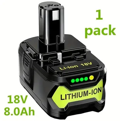 Image de Batterie de rechange 18 V pour outils électriques - Li-Ion P104 P107 P108 P109 - 8,0 Ah 8 000 mAh - Compatible One+ - 1 pièce