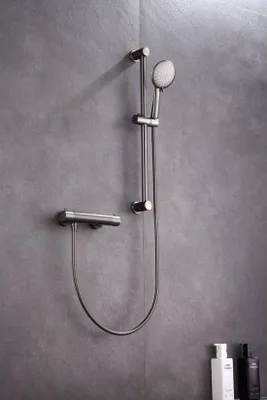 Obrázek produktu pro WEBO Eva Doucheset - Termostatická baterie s Glijstangem 60 cm - Gun-Metal