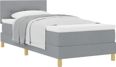 Zdjęcie produktu dla Łóżko sprężynowe z poduszką Jasnoszary 100 x 200 cm tkanina