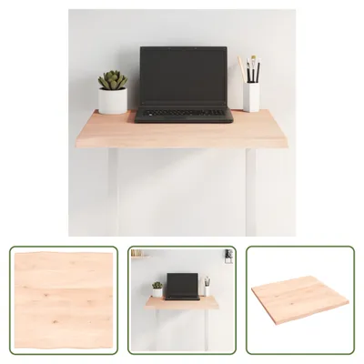 Produktbild von The Living Store Tischplatte 60x60x2 cm Massivholz Eiche Unbehandelt Baumkante