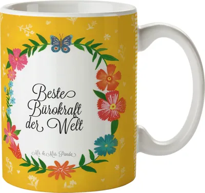 Produktbild von Mr. & Mrs. Panda Tasse Bürokraft - Geschenk, kakaobecher, haferl, Keramiktasse, Beruf, Studium, Bachelor, Teetasse, Ausbildung, Berufsschule, Kaffeebecher