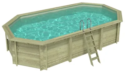 Immagine prodotto di Piscina in legno NEMO 7.3 x 3.97 - H.1.45 m, sabbia, Su telaio - senza cementazione