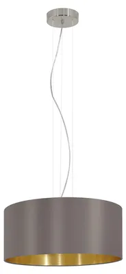 Immagine prodotto di Lampadario A Sospensione Contemporaneo Maserlo Acciaio Nichel Oro 3 Luci E27