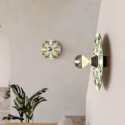 Immagine prodotto di Lampada da parete o soffitto con paralume a effetto maiolica - Waterproof IP44