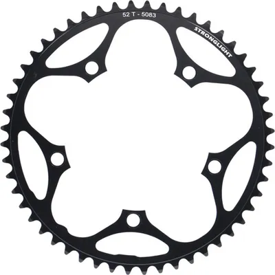 Produktbild von Stronglight Kettenblatt Type 130 S außen 52 Zähne, schwarz, 9/10-fach