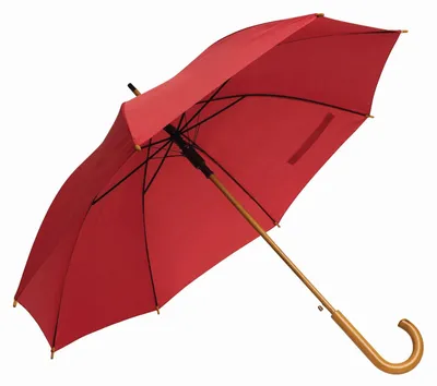 Obrázok produktu pre L-Merch – Automatický dáždnik s drevenou rukoväťou „Tango“ LT5560 (89 cm x 103 cm) (červený)