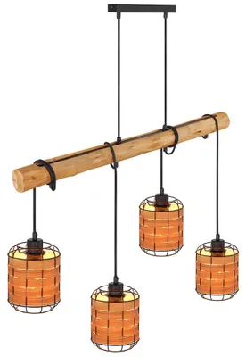 Produktbild von Hängeleuchte, Holzoptik schwarz, braun, H 140 cm