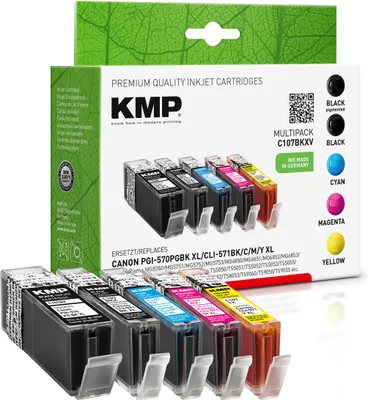 Image de KMP MULTIPACK C107BKXV - Pack de 5 - rendement élevé - noir, jaune, cyan, magenta - compatible - Cartouche d'encre