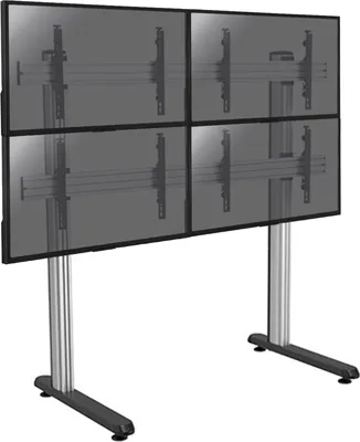 Produktbild von Wandhalterung mit Standfüßen für 4 Fernsehgeräte mit einer Bildschirmgröße von 45 bis 55 Zoll – Höhe 175 cm – zur Aufstellung
