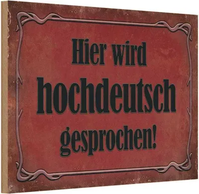 Produktbild von vianmo Holzschild 20x30 cm Hier Hochdeutsch gesprochen Dekoration