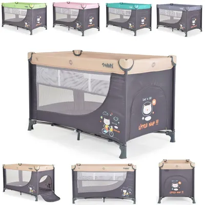 Produktbild von Moni Reisebett Tommy, 2 Ebenen Faltmatratze Seiteneingang Tragetasche Laufstall beige