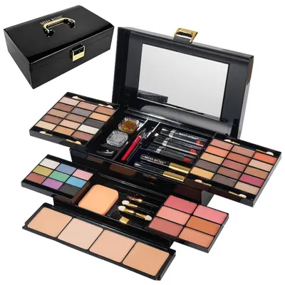 Image de Calendrier de l'Avent, coffret de maquillage, 39 couleurs, coffret cadeau multifonction, boîte de beauté comprenant : fards à paupières, rouges à lèvres, blush, mascara