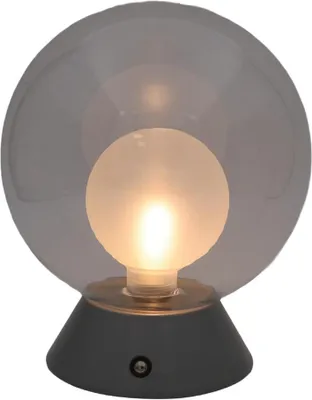 Obrázek produktu pro Luxus Europe - Stolní lampa Touch Nora, stříbrná - Bezdrátová LED stolní lampa pro interiéry – nabíjení přes USB-C