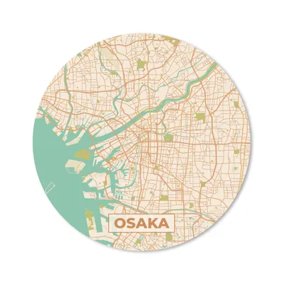 Produktbild von MuchoWow® Mauspad Mousepad Karte - Osaka - Stadtplan - Vintage - Karte 50x50 cm - Mousepads - Maus Mat - Pad - Mausunterlage - Vinyl