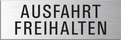Produktbild von Schild - Ausfahrt Freihalten | Türschild 240 x 80 mm Aluminium selbstklebend