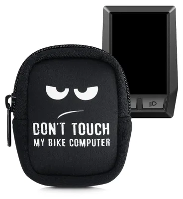 Produktbild von kwmobile Tasche kompatibel mit Bosch Kiox / Kiox 300 - Bike GPS Hülle Don't touch my bike computer Weiß Schwarz
