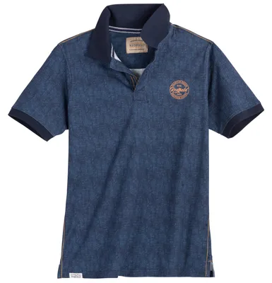 Produktbild von Redfield XXL Poloshirt Denim-Alloverprint navy