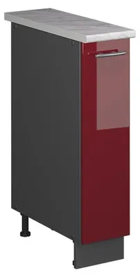 Produktbild von Apothekerschrank Vicco Fame-Line Bordeaux Hochglanz/Anthrazit 20 cm, AP Marmor, Model 62107