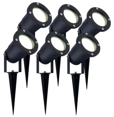 Image de Ledvion Lot de 6 LED Extérieur Spot IP65 3W 4000K GU10 dimmable piquet