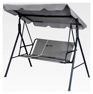 Produktbild von Ersatz-Sitzbezug für Hollywoodschaukel, 2-Sitzer, 115 cm x 96 cm, Grau