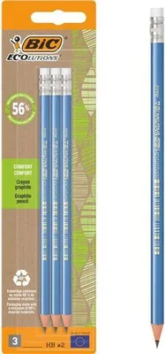 Image de Bic - crayon Evolution Triangle, avec gomme, blister de 3