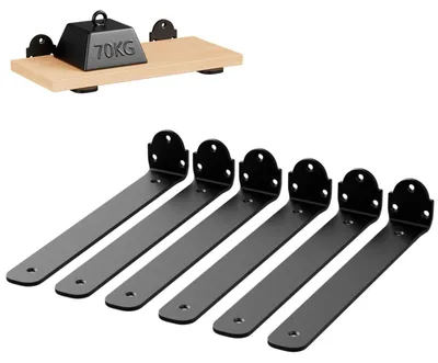 Immagine prodotto di Supporto a L per mensole, 25 cm, colore nero, set da 6