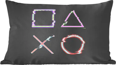 Produktbild von MuchoWow® Zierkissen Sofakissen Wohnzimmer Dekokissen 60x40 cm Spiel - Controller - Led - Kopfkissen - Polster mit Foto