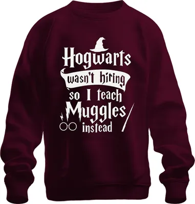 Obrázok produktu pre V Bradaviciach neprijímali zamestnancov, tak namiesto toho učím mudlov Harry Potter Halloween Uni mikina, bordová, 3XL